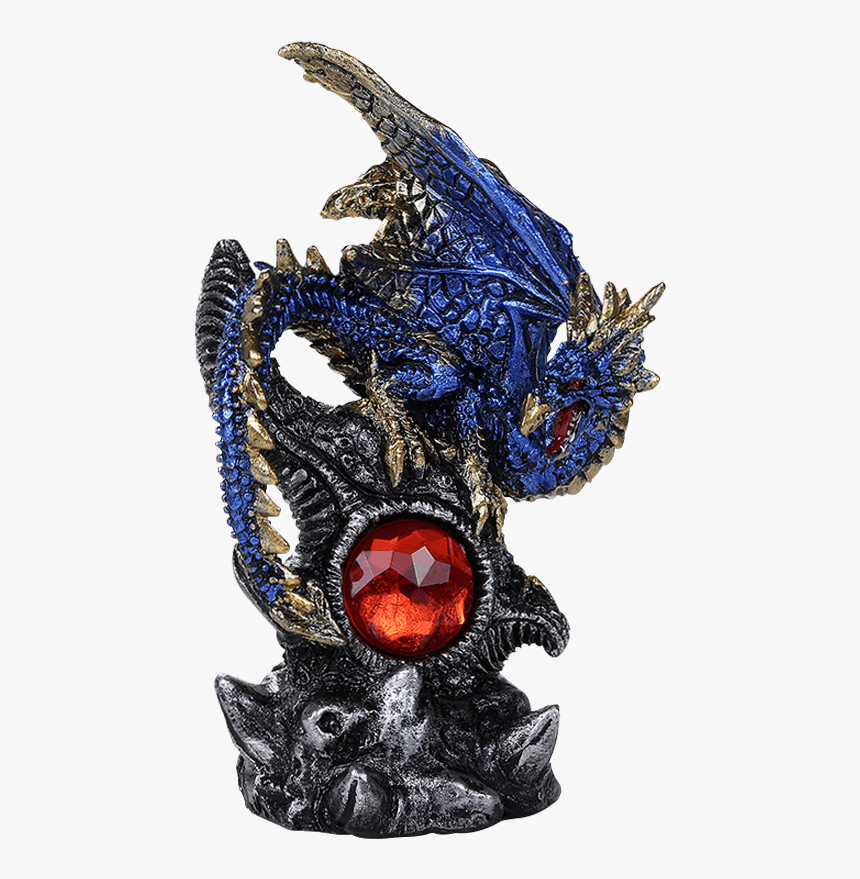 Young Blue Dragon Gem Protector Statue - Gemstone, HD Png Download