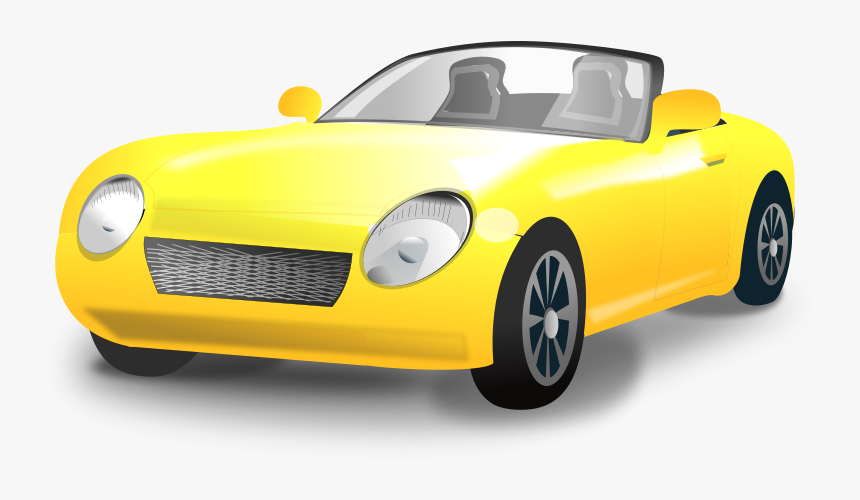 Free Vector Yellow Convertible Sports Car - Yellow Sports Car Convertible, HD Png Download