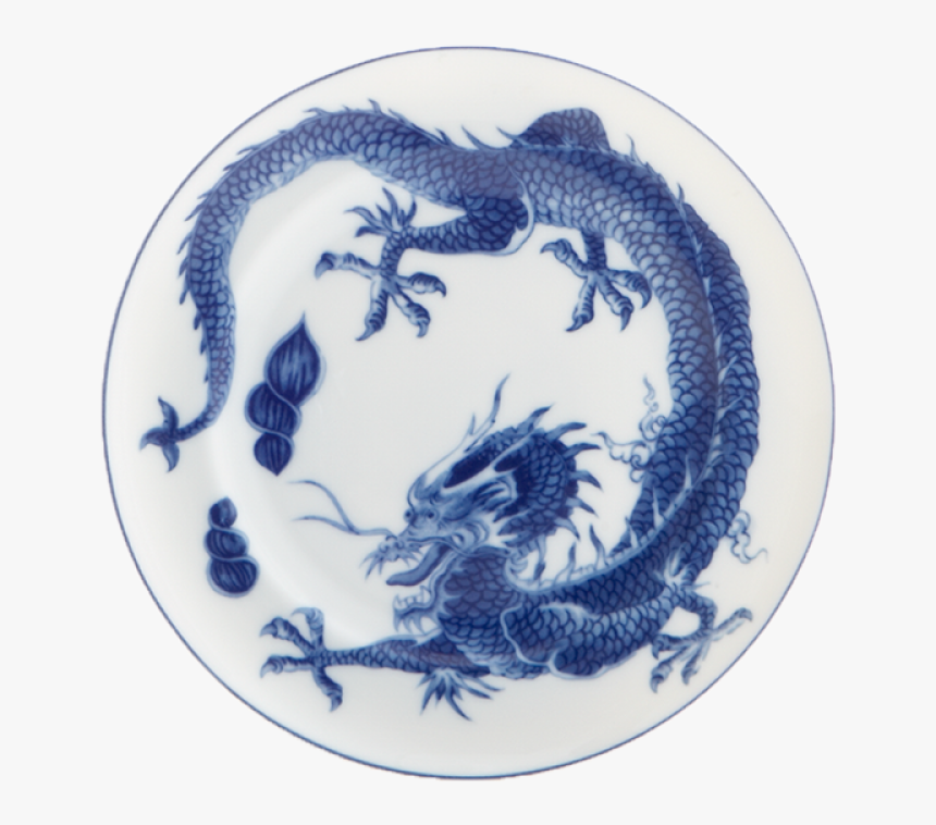 Blue Dragon Bread & Butter Plate - Chinese Dragon Blue And White, HD Png Download
