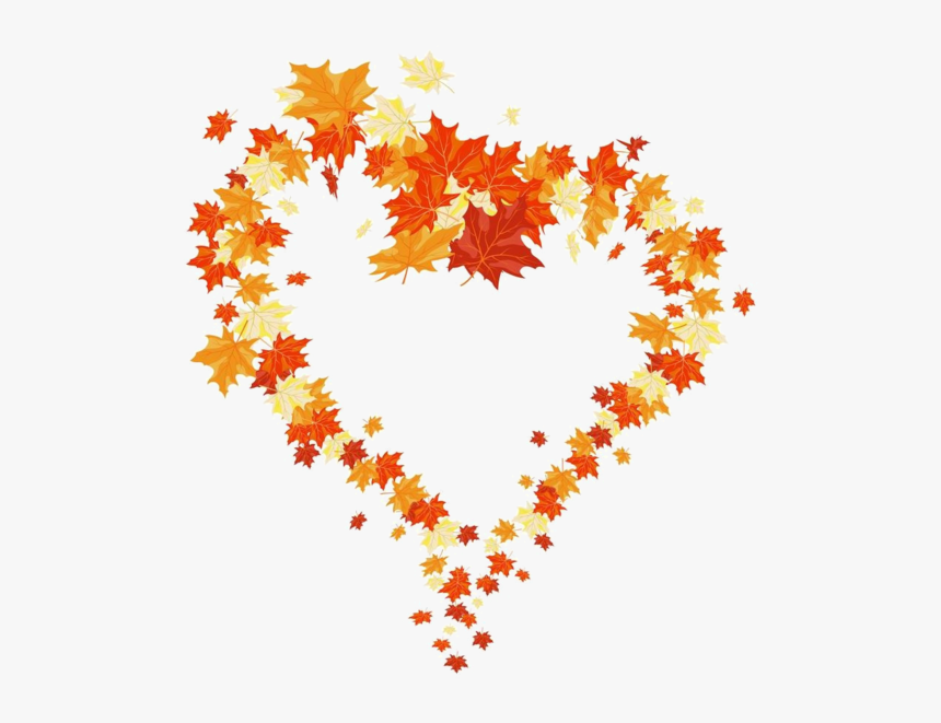 Fall Leaves Heart Clip Art, HD Png Download