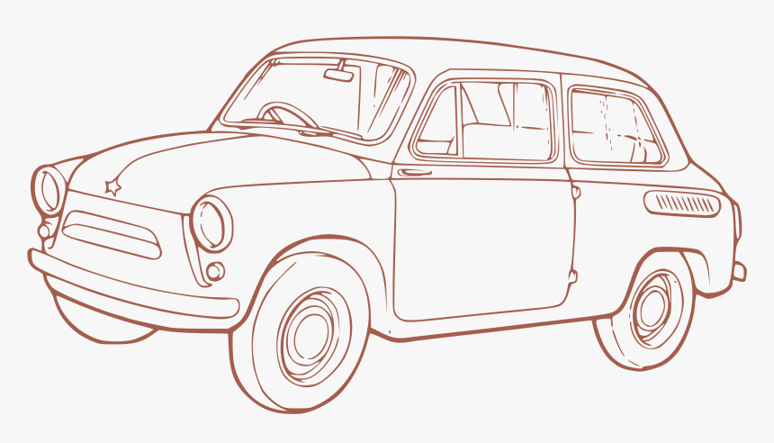 Vector Auto Old Time Huge Freebie Download For Powerpoint - Car Contour For Drawing, HD Png Download
