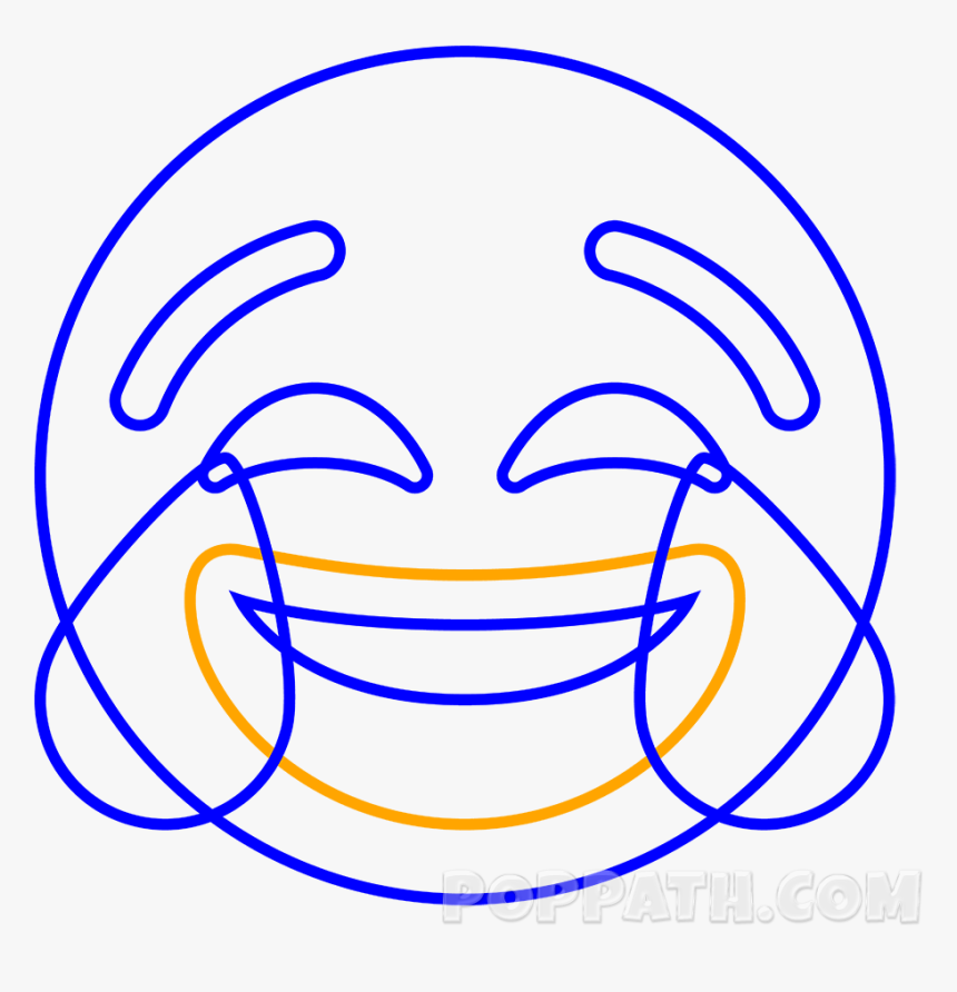 Draw A Large Inverted Semi Circle For The Mouth - Laughing Emoji Coloring Page, HD Png Download