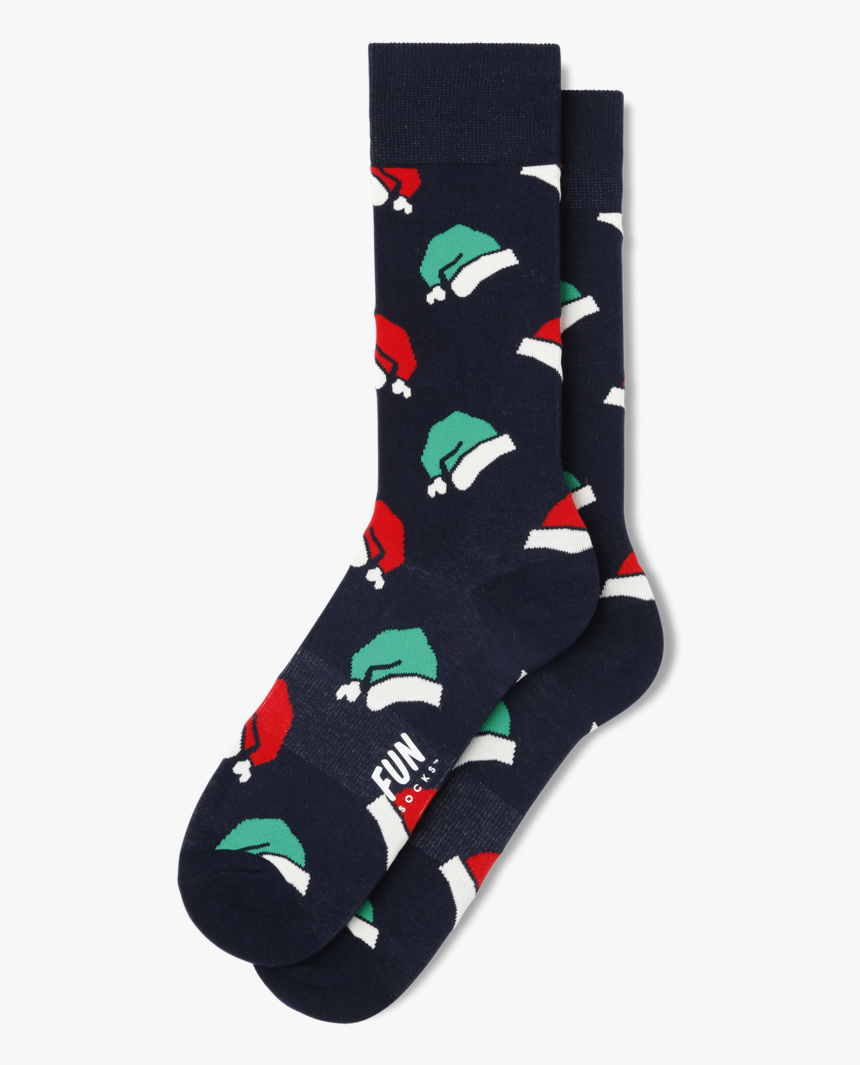 Men S Santa Hat Socks - Sock, HD Png Download
