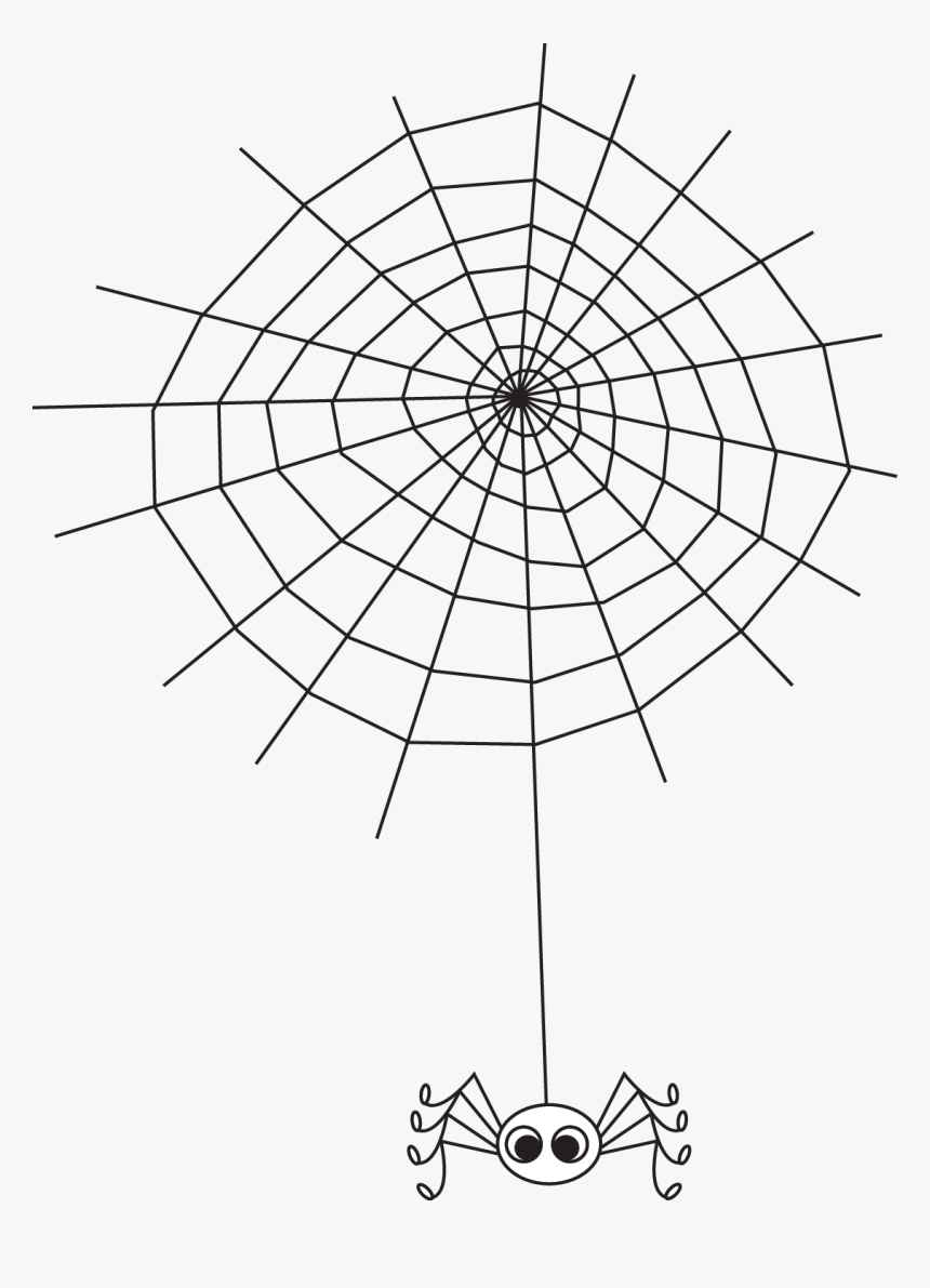 Transparent Cobwebs Png - Colouring Spider Webs Halloween, Png Download