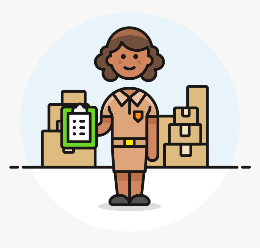 35 Mailman Package Female African American - Cartoon Mailman Transparent Background, HD Png Download