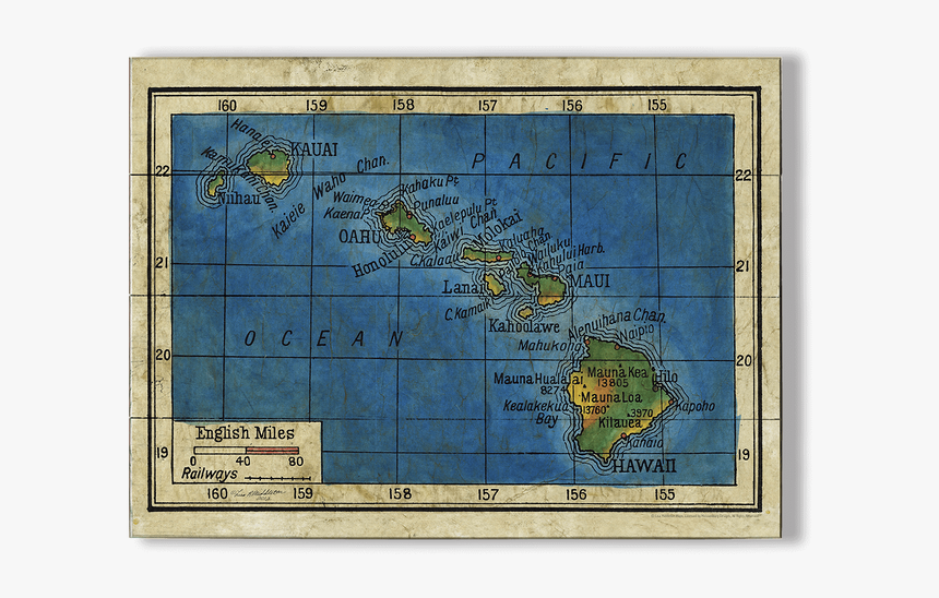 Hawaii 1906 Historical Map Painting, HD Png Download