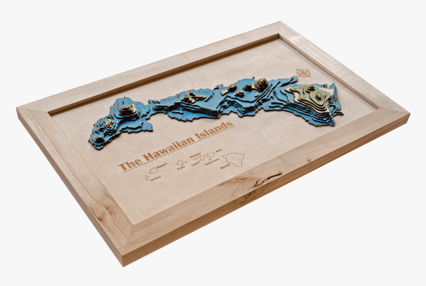 Hawaiian Islands 3d Map - Plywood, HD Png Download