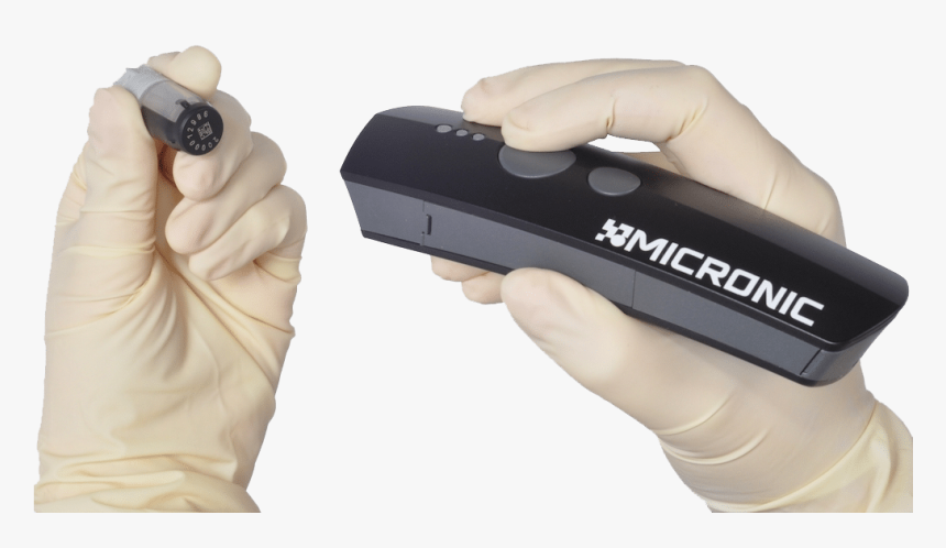 The Micronic Handheld Wireless Mini Being Used To Scan - Micronic Barcode Scanner, HD Png Download
