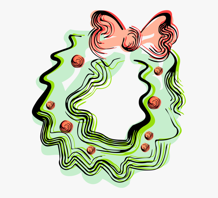 Vector Illustration Of Festive Season Christmas Wreath, HD Png Download