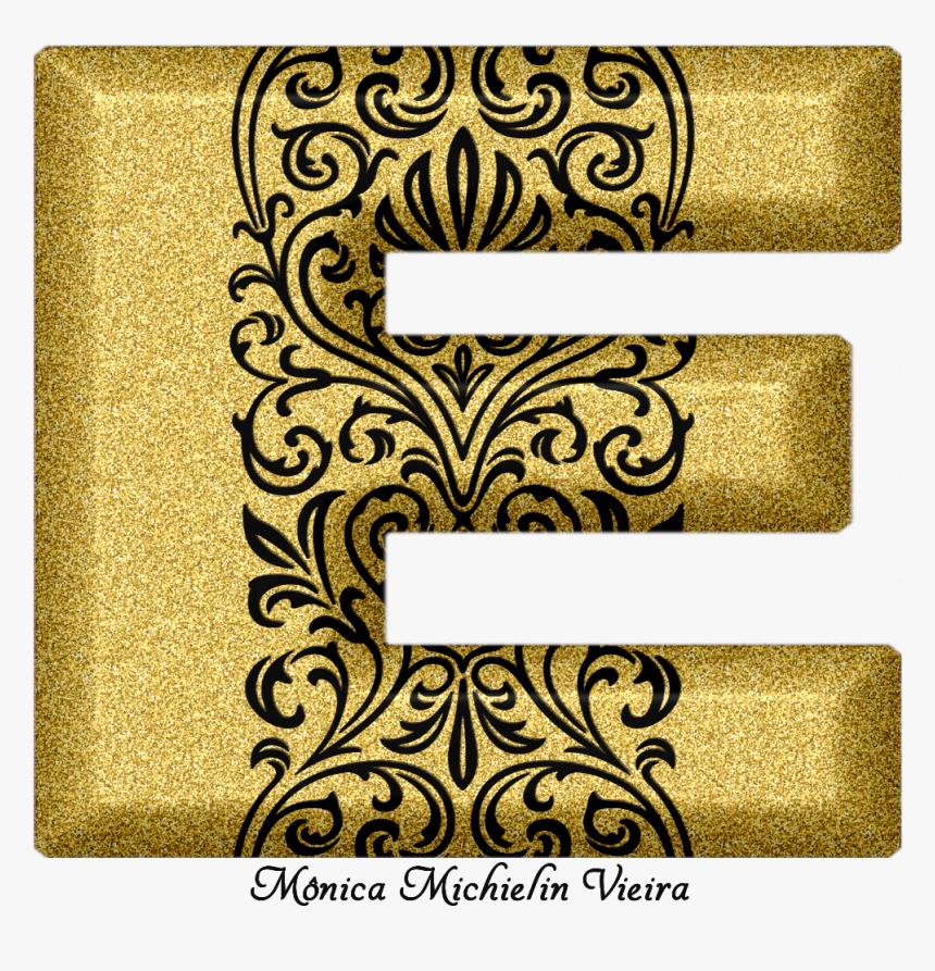 Alfabeto Glitter Dourado Com Ornamentos Png, Glitter - Transparent Png Alfabeto Glitter Dourado Png, Png Download
