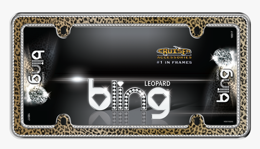 Black And Yellow Bling License Plate Frames, HD Png Download