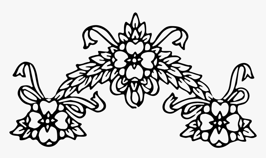 Free Wreath Vector Png - Flower Clip Art Black And White Page Border, Transparent Png
