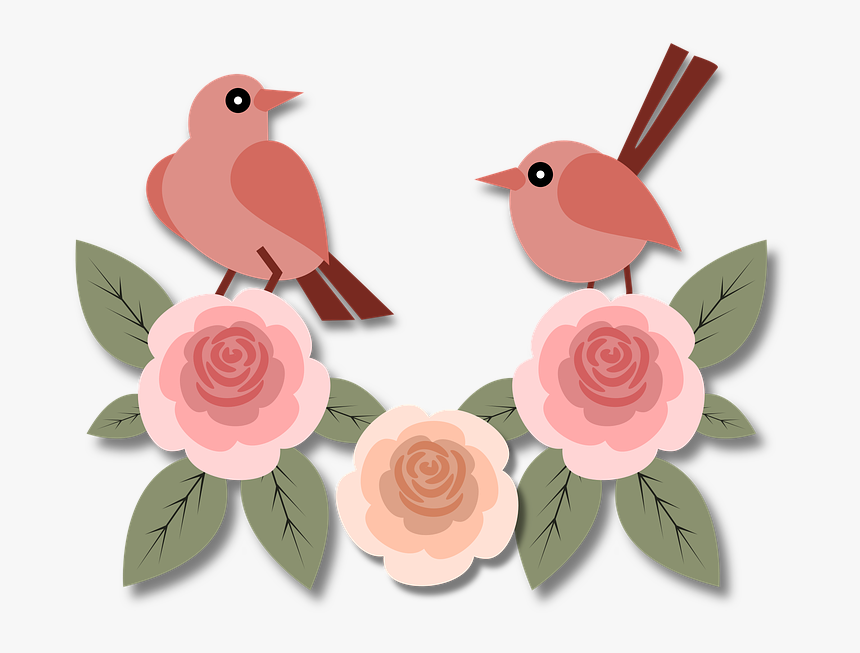 Birds, Animals, Roses, Flowers, Floral, Vintage, Old - Flores Vintage Png, Transparent Png