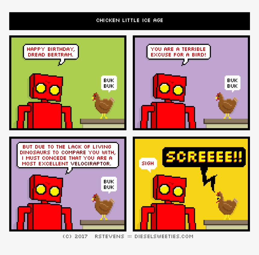 Transparent Chicken Little Png - Happy Birthday Robot Comic, Png Download