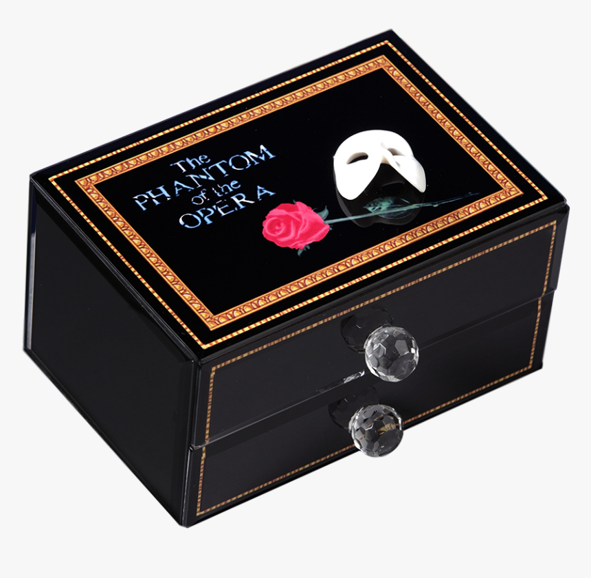 Mask & Rose Glass Drawer Box 
 Class - Fantasma De La Opera Caja Musical, HD Png Download