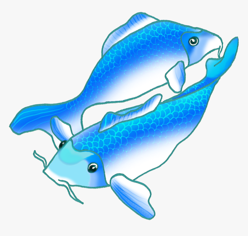 Colorful Koi Fish Drawings Picture Transparent Library - Swimming Blue Fish Gif, HD Png Download