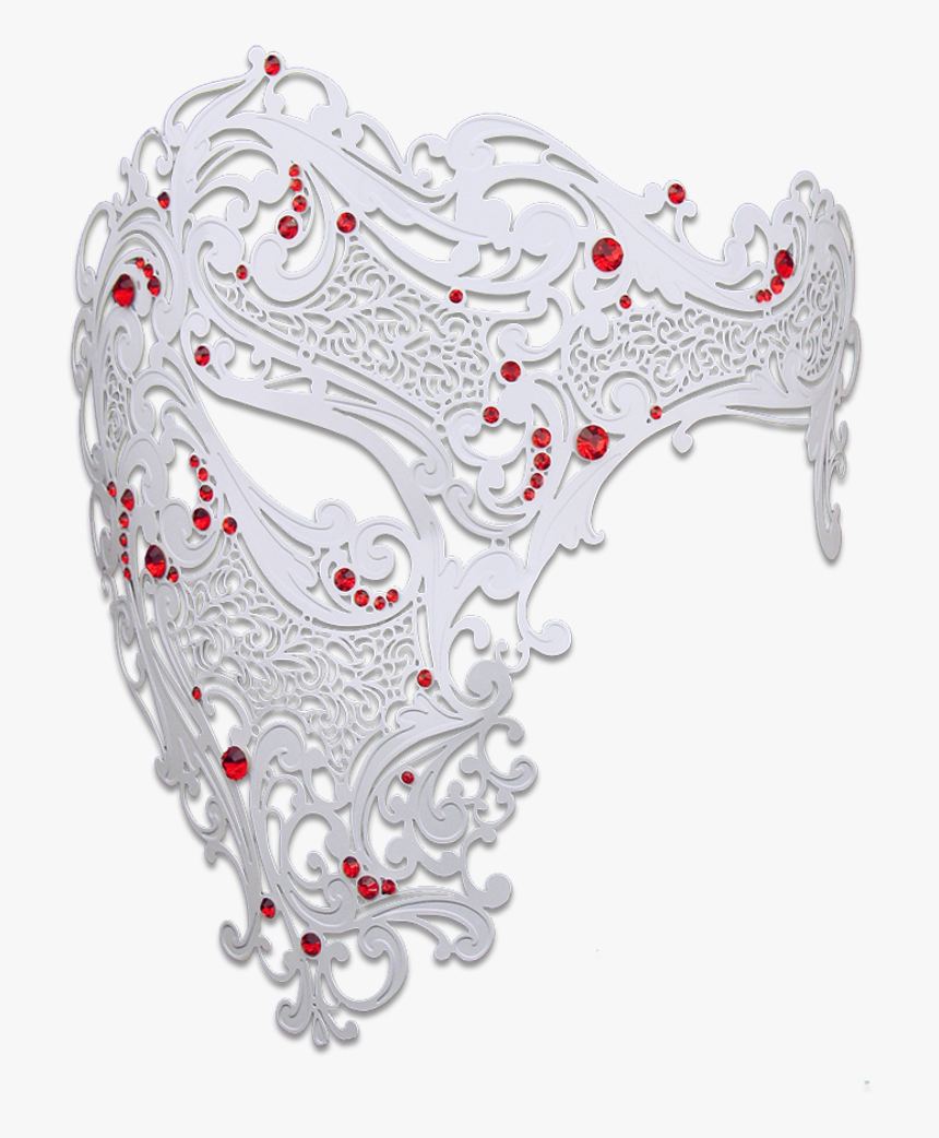 White Series Signature Phantom Of The Opera Half Face - White Masquerade Mask Png, Transparent Png