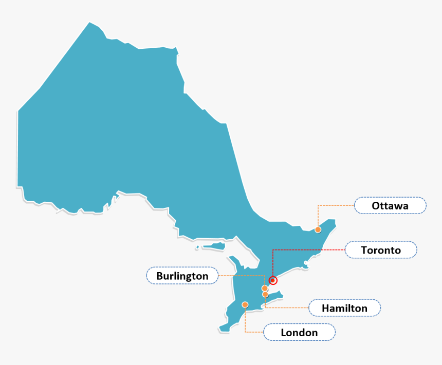 Concrete Crack Repair Services - Ontario Map Silhouette, HD Png Download