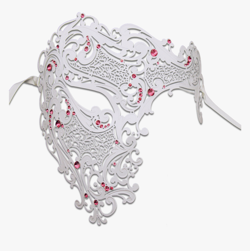 White Series Signature Phantom Of The Opera Half Face - White Masquerade Mask Png, Transparent Png