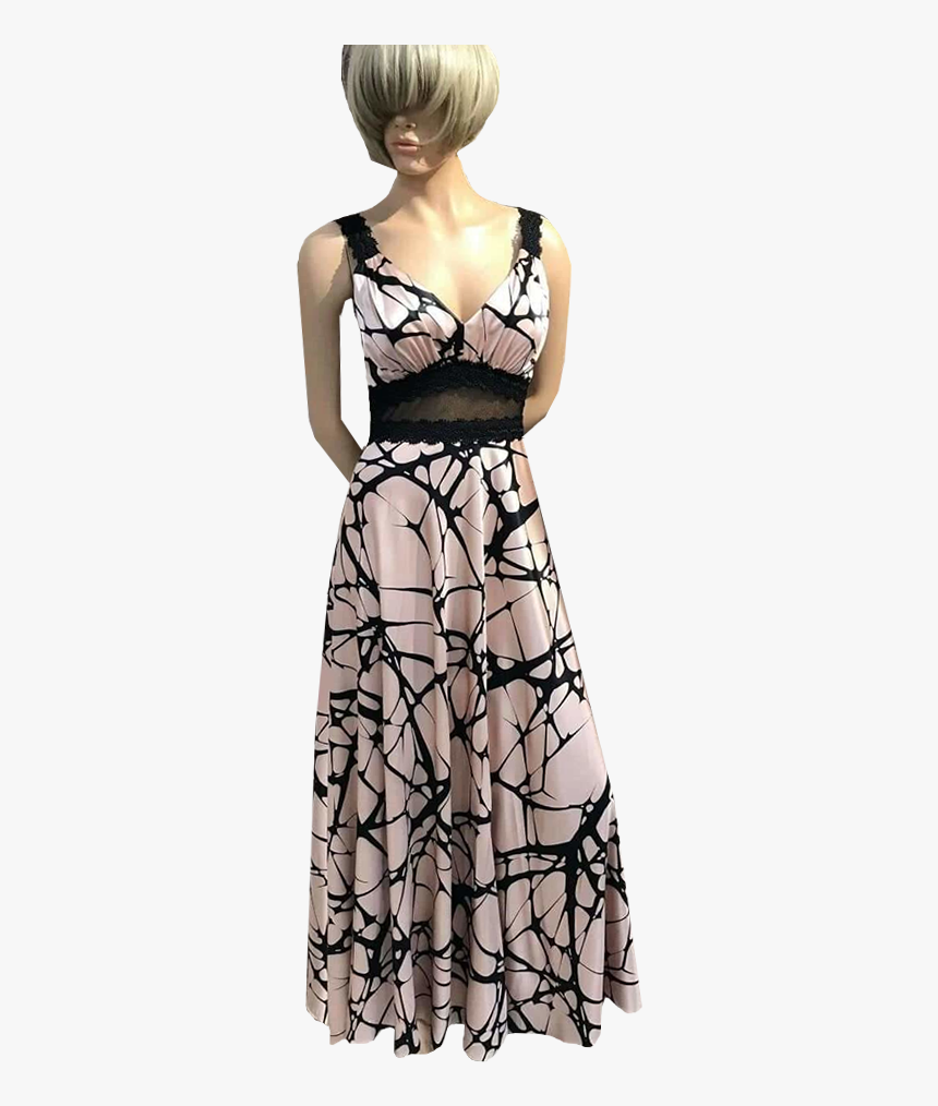 Maxi Dress With Black Lace Bracelets - Gown, HD Png Download