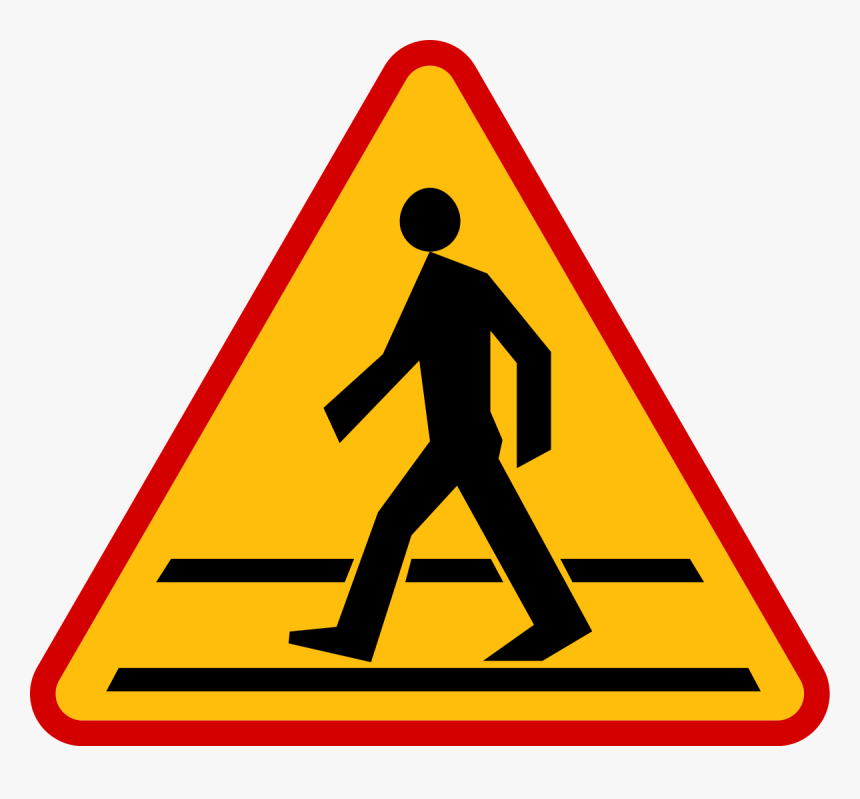 Znak Drogowy Przejście Dla Pieszych, HD Png Download
