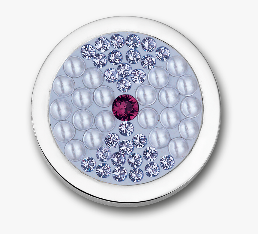 Lazo Lavender Stainless Steel Disc With Swarovski Pearls - Engagement Ring, HD Png Download