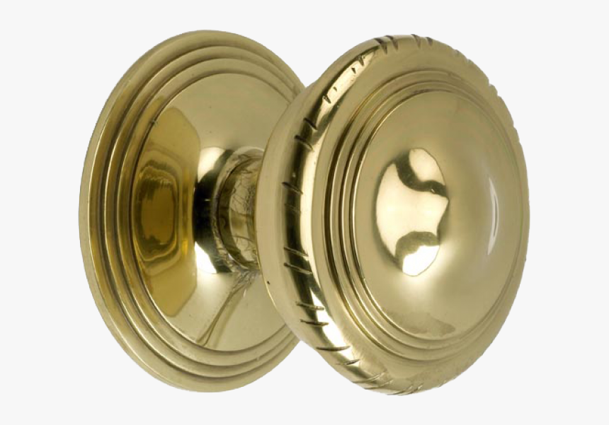 Large Circular Polished Brass Centre Door Knob - Hubcap, HD Png Download