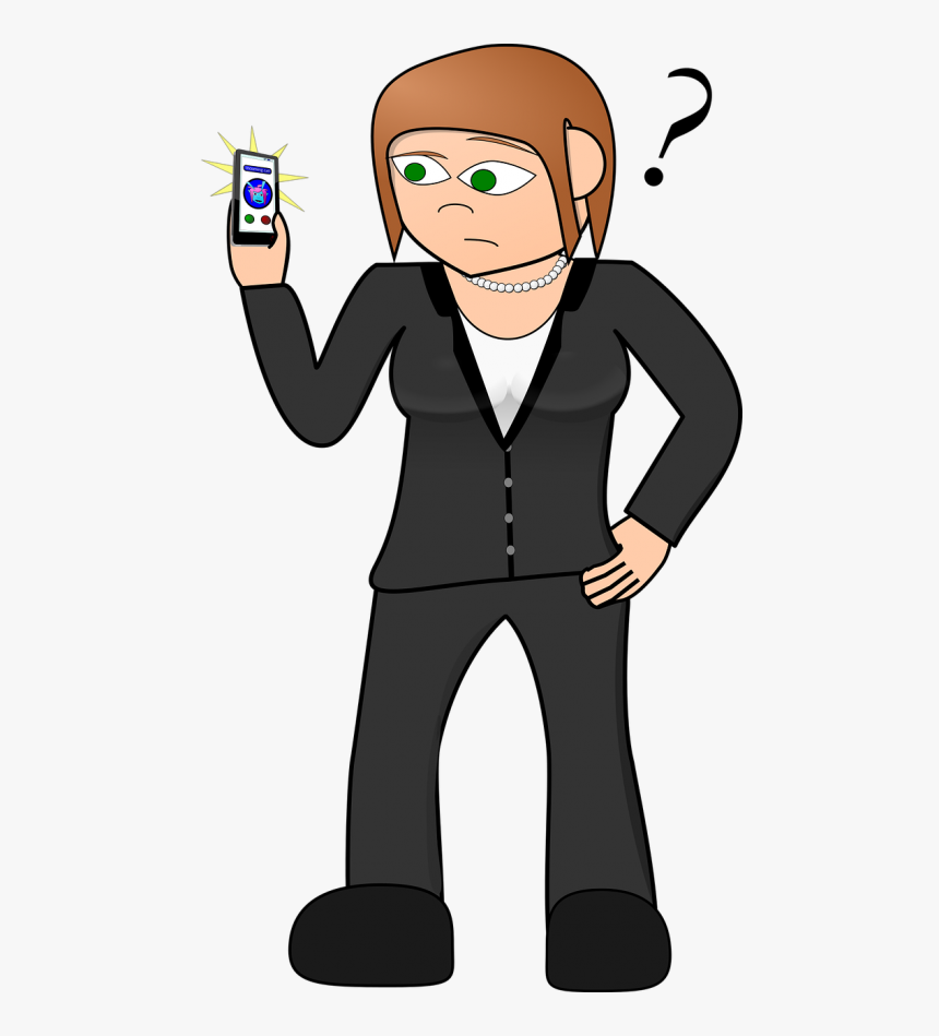 Mobile Phone - Man Confused On Phone Clipart, HD Png Download