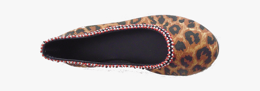 Leopard Pump With Beaded Border - Ballet Flat, HD Png Download
