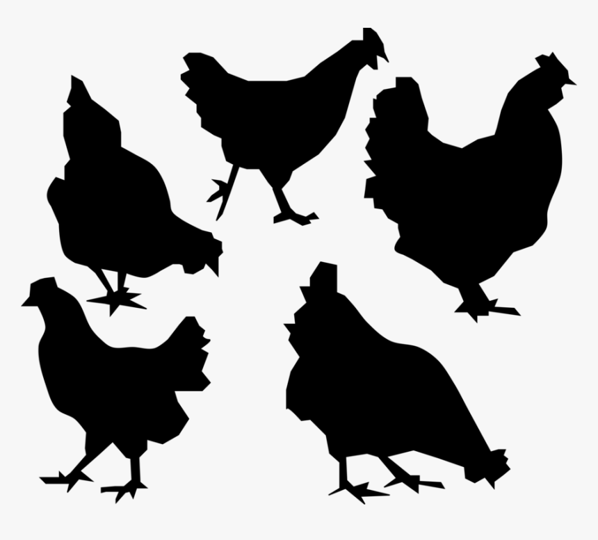 Pecking Chicken Clipart Silhouette, HD Png Download