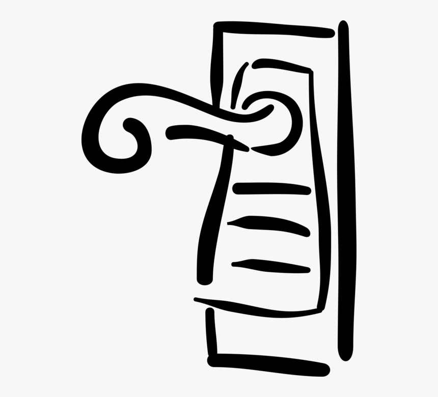 Vector Illustration Of Door Knob Or Door Handle Manually, HD Png Download
