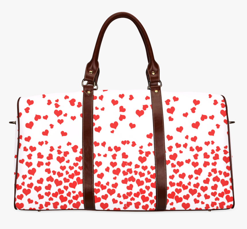 Red Falling Hearts On Pink Waterproof Travel Bag/small - Harry Potter Travel Bag, HD Png Download