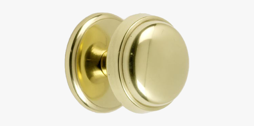 Victorian Polished Brass Edged Centre Door Knob - Brass, HD Png Download