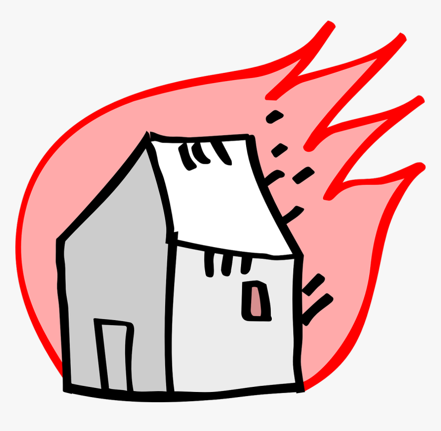 Burning House Svg Clip Arts - Burning House Clipart Transparent, HD Png Download