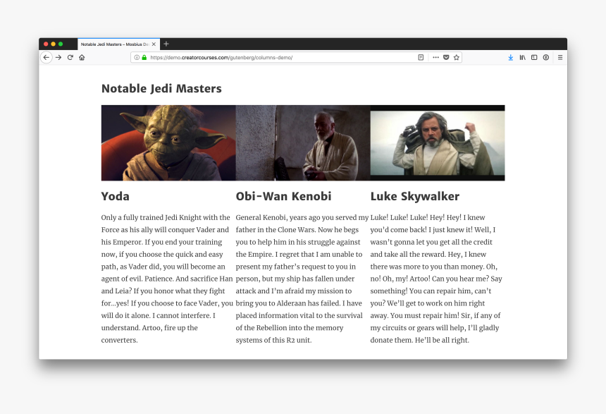 Our Columns On The Front End - Yoda Episode 1, HD Png Download