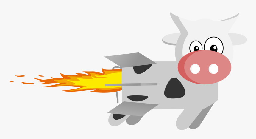 Transparent Cartoon Computer Png - Rocket Cow, Png Download