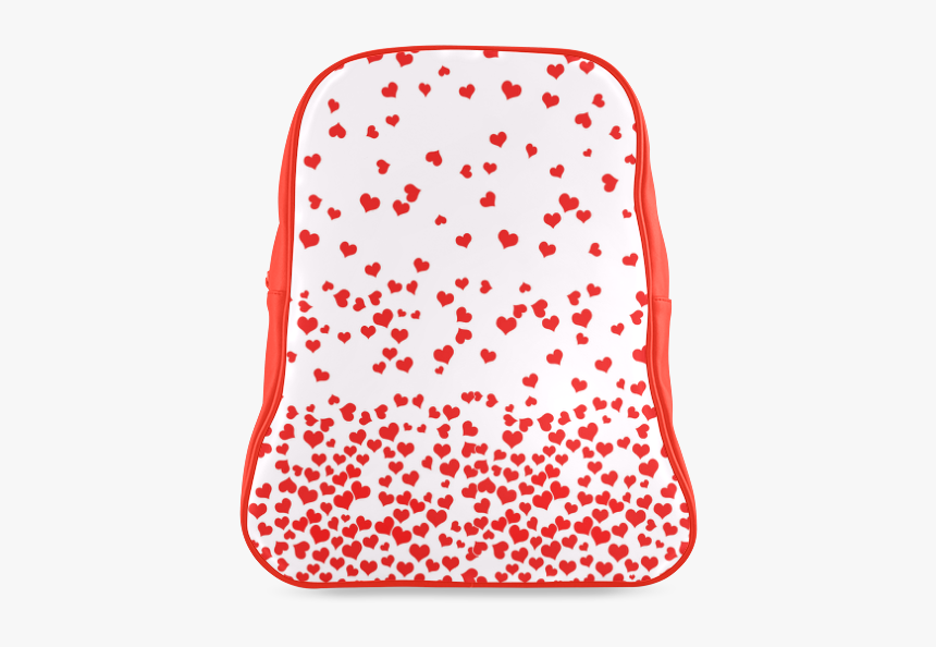 Red Falling Hearts On Pink School Backpack/large - Portable Network Graphics, HD Png Download