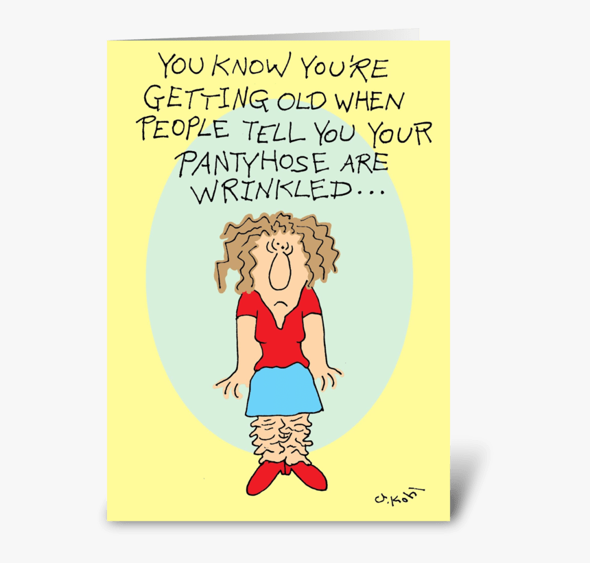 Pantyhose Wrinkled Greeting Card - Cartoon, HD Png Download