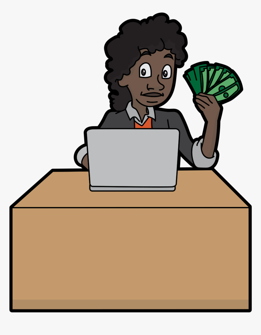 Cartoon Holding Money Png, Transparent Png