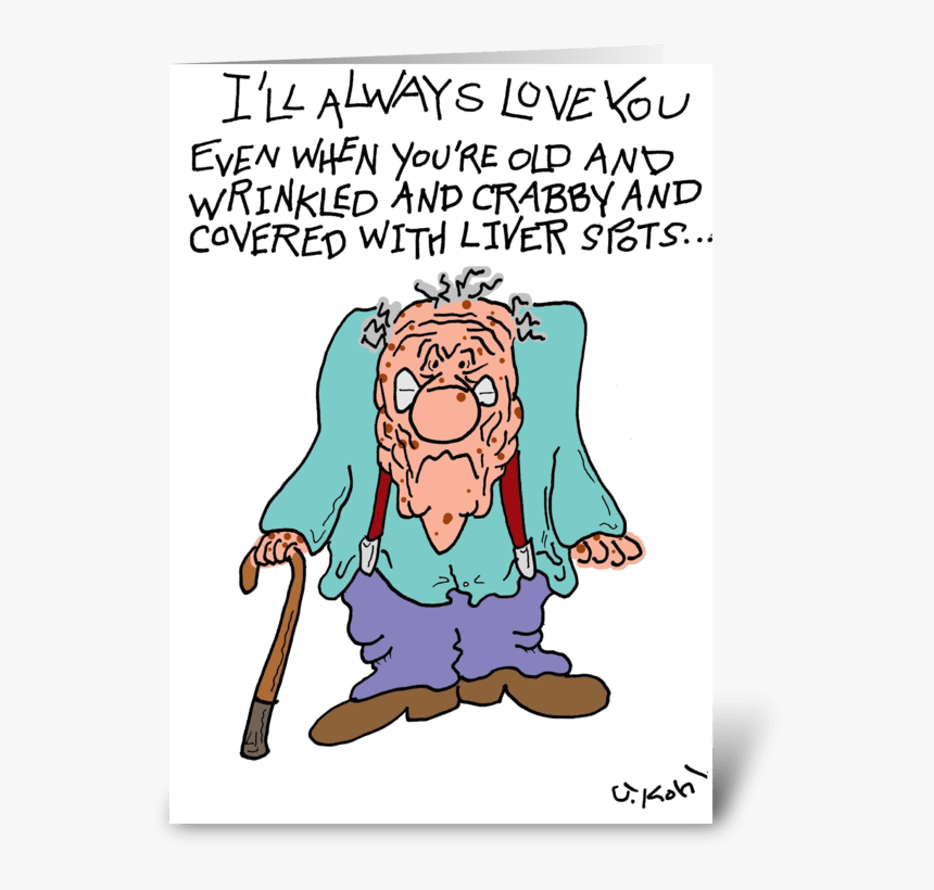Old And Wrinkled Greeting Card - Cartoon, HD Png Download