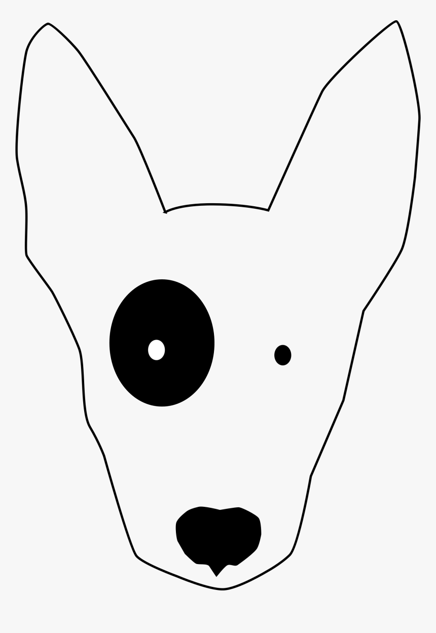 Clipart Dog Head - Bull Terrier Face Clipart, HD Png Download