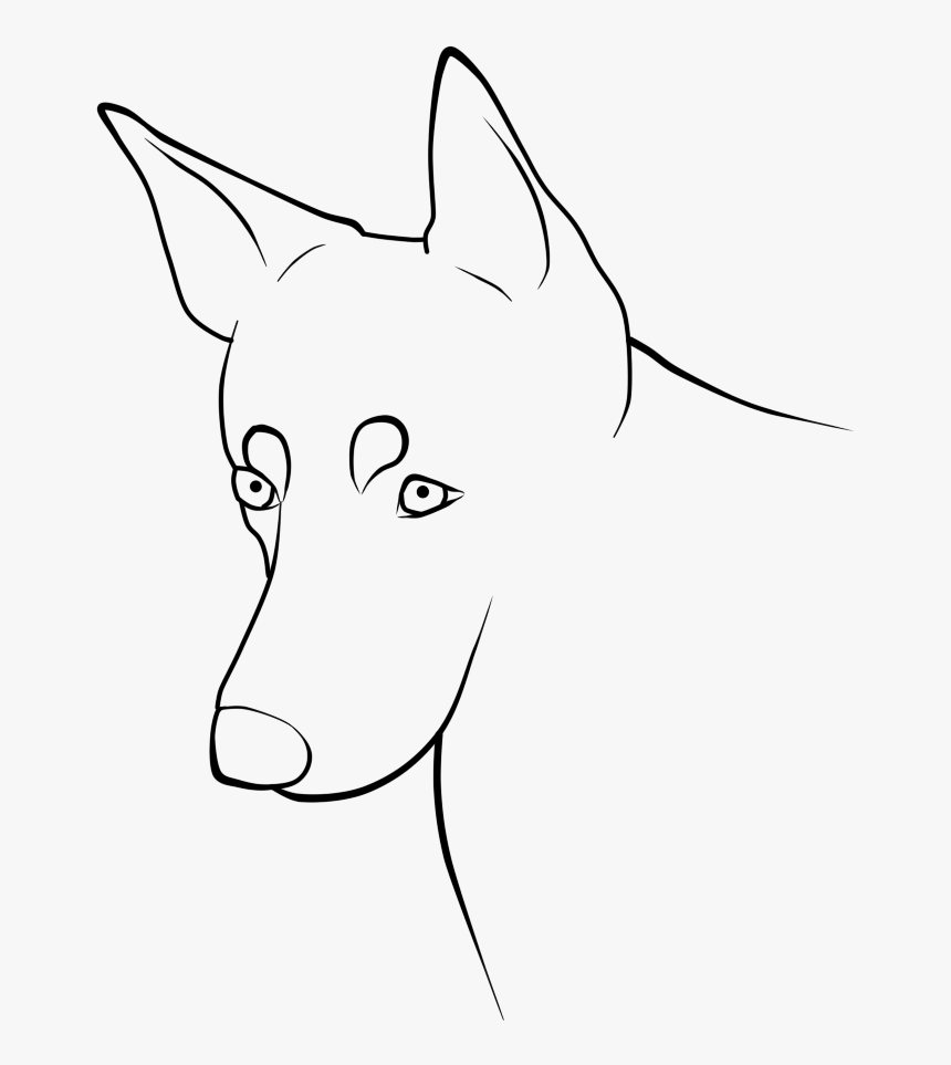 Transparent Dog Head Png - Line Art, Png Download