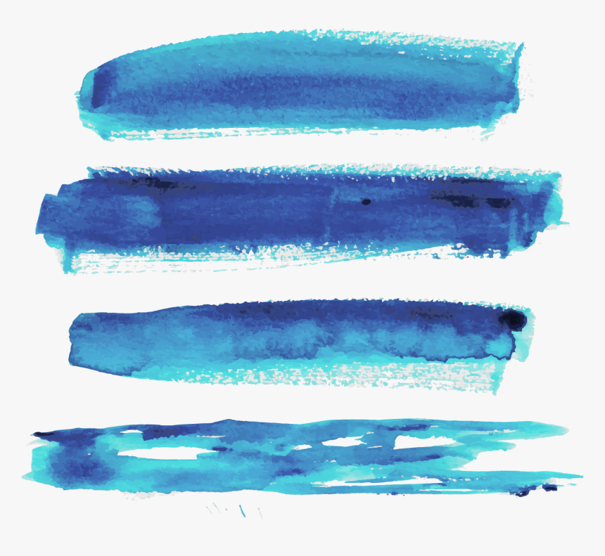 Blue Strokes Transprent Png - Watercolor Brush Stroke Long, Transparent Png