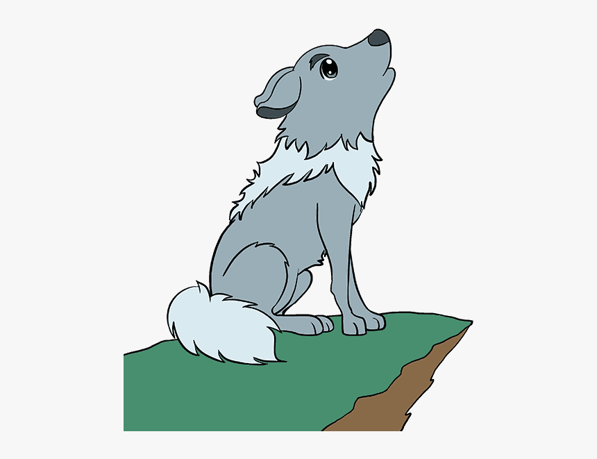How To Draw Cartoon Wolf - Cartoon Step By Step Wolf, HD Png Download