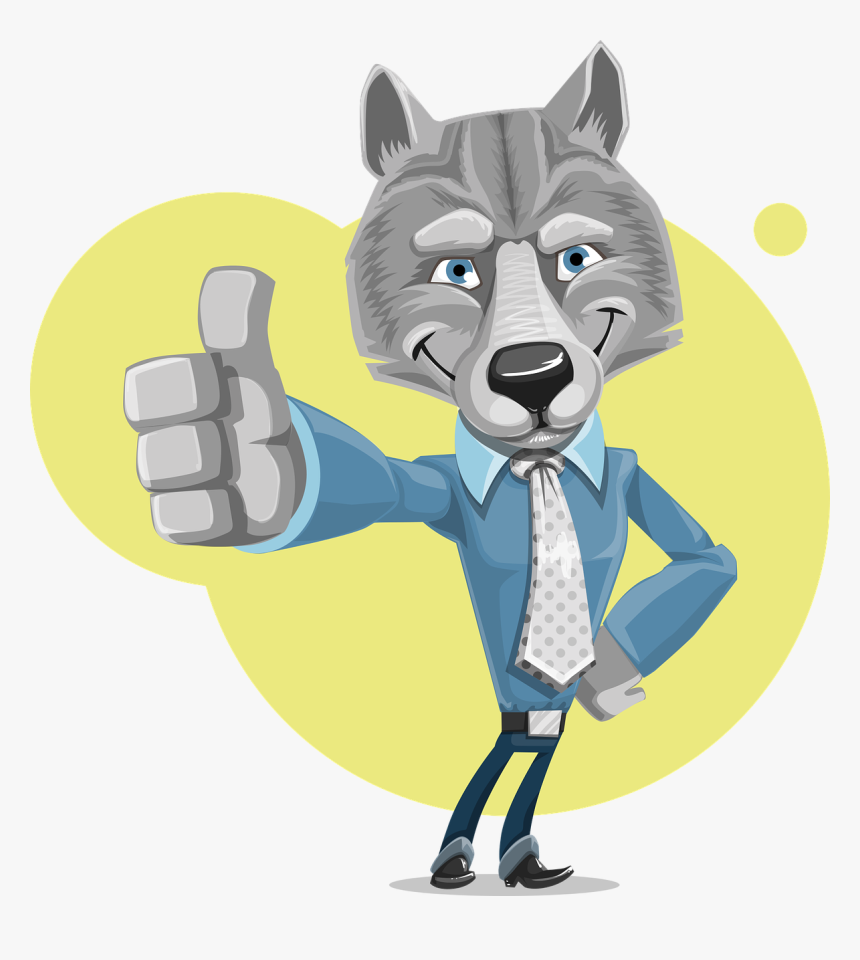 Wolf, Corporate, Cute, Business, Thumbs-up, Company - Wolf Thumbs Up, HD Png Download