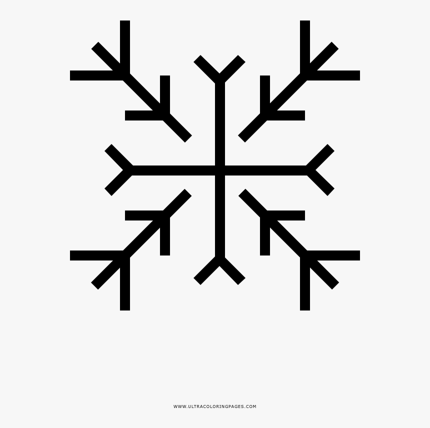 Copo De Nieve Página Para Colorear - Line Drawing Of Simple Snowflakes, HD Png Download