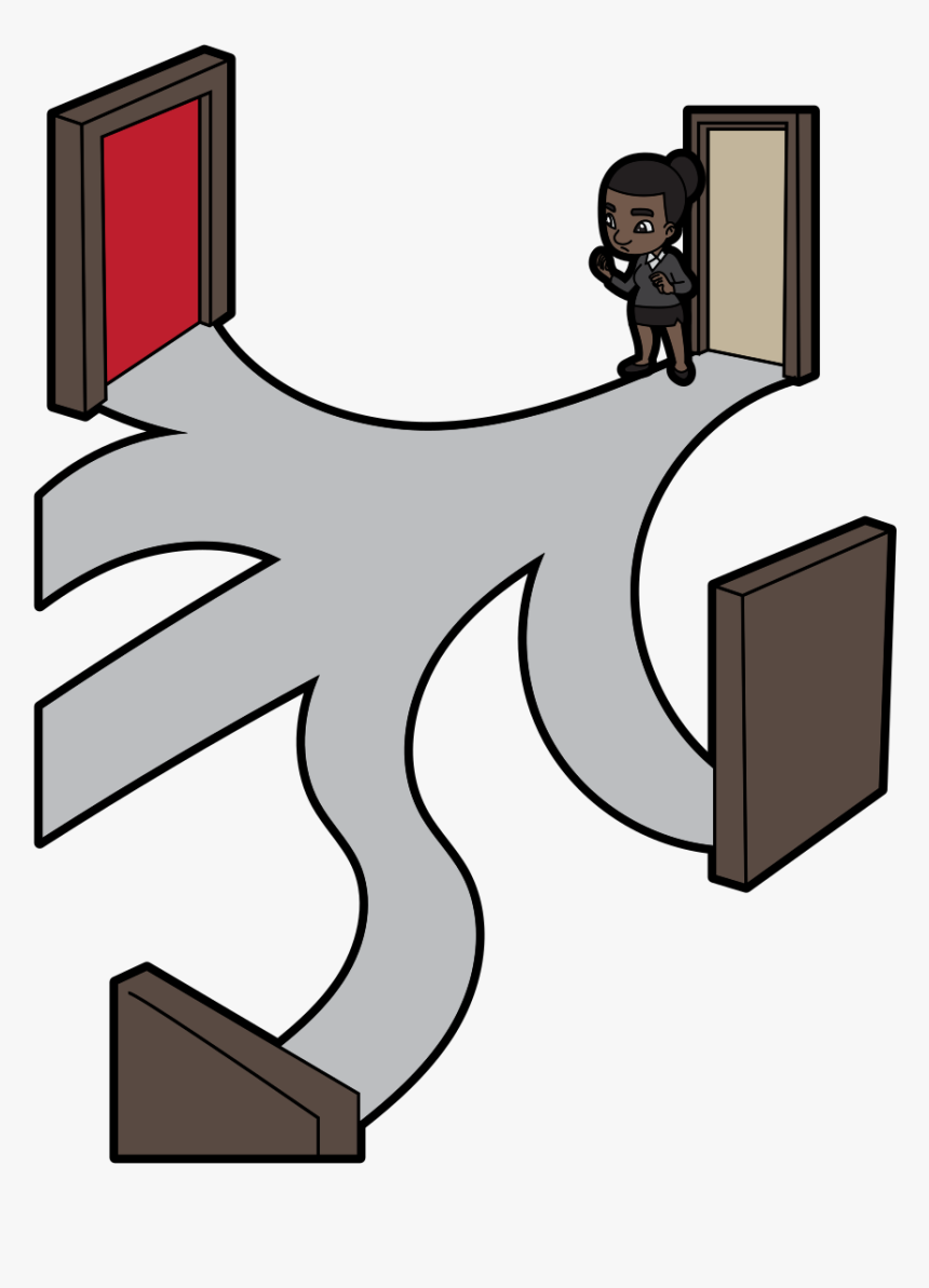 Roads And Doors To Career Change Cartoon, Hd Png Download, Transparent Png