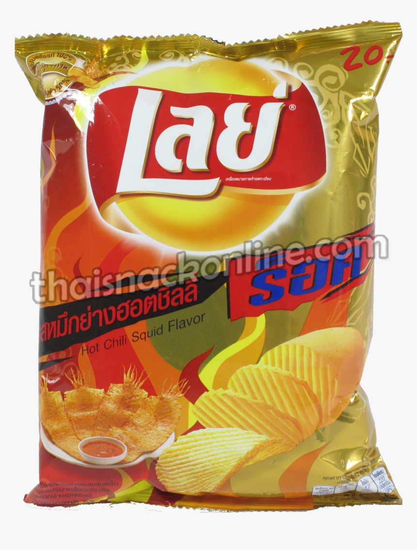 Potato Chips Hot Chilli Squid Snacks Online, Lays Potato - Lays Squid, HD Png Download