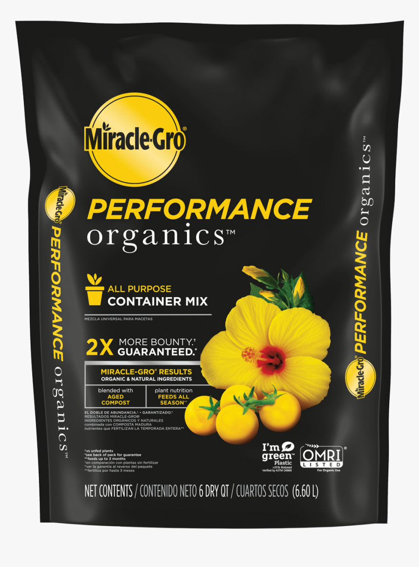 Miracle Gro Performance Organics Soil, HD Png Download