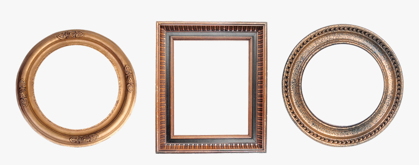 Frame, Carved, Round, Gold, Design, Filigreed - Picture Frame, HD Png Download